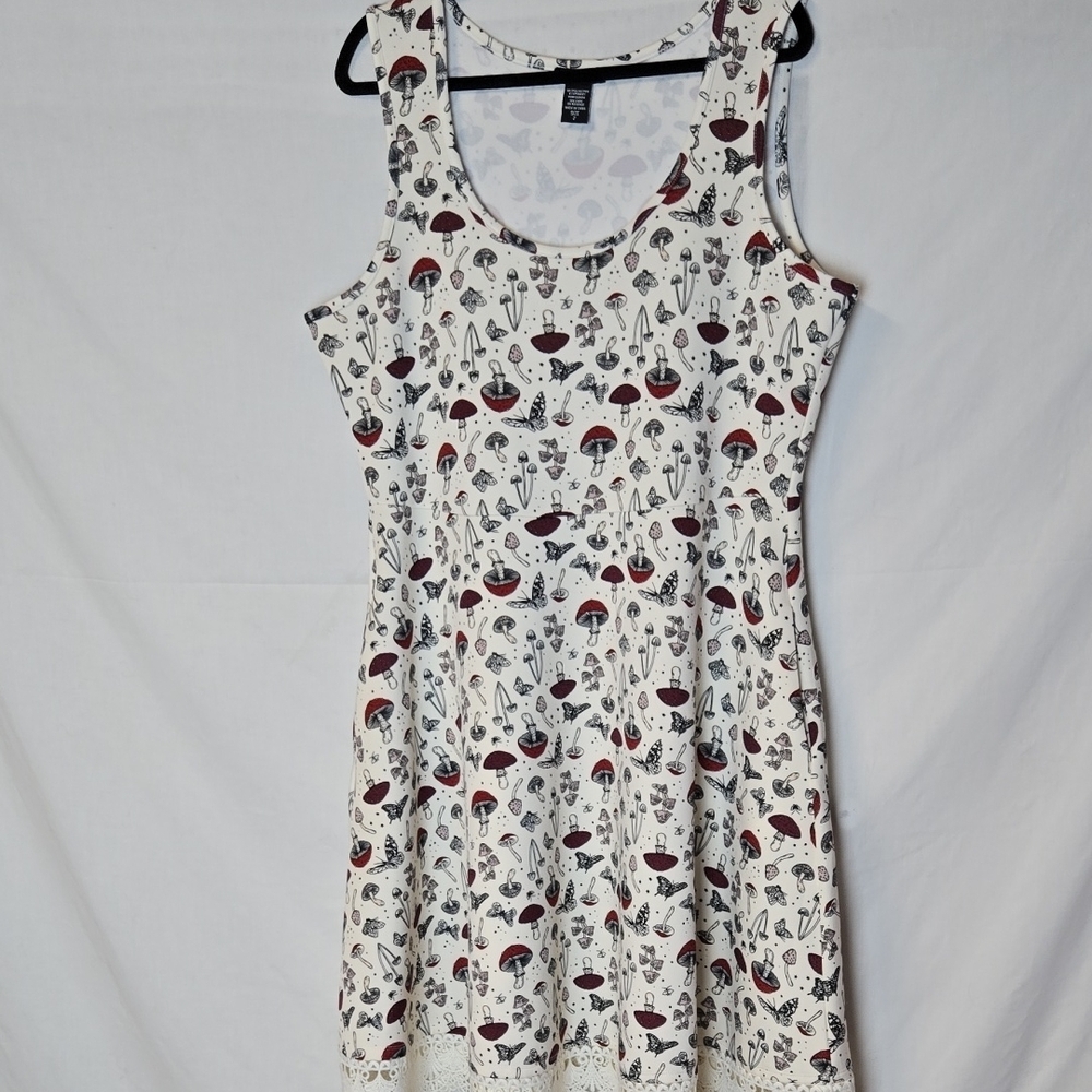 Women's White and Red Patterned Dress